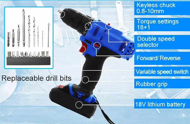 Structure Diagram of 18V Cordless Drill, 24mm
