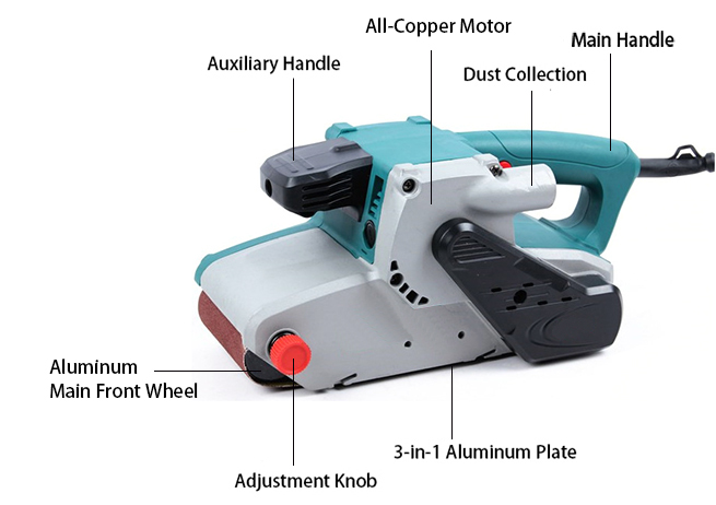 Structure of 4 x 24 Inch Variable Speed Belt Sander