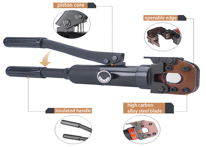 Structure of Φ 20/30/40mm Hydraulic Cable Cutter, 4/7/10 Ton