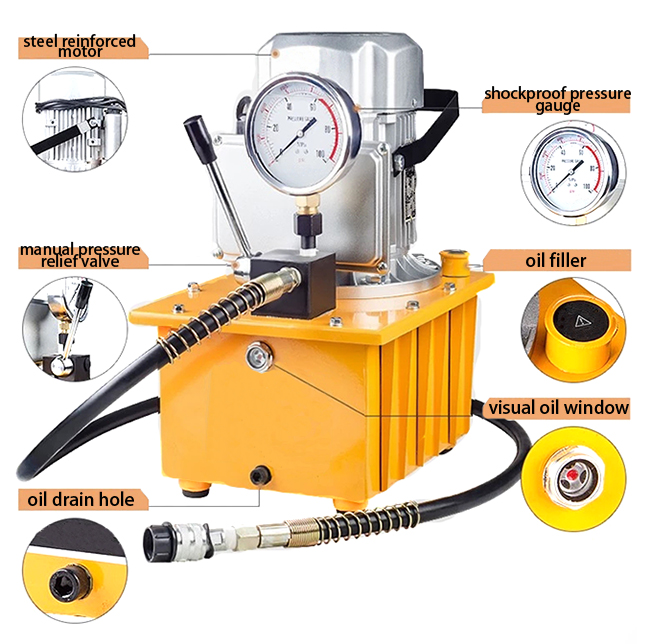 Structure Diagram of 10000 psi 750W Electric Hydraulic Pump, DYB-63A