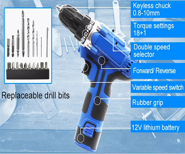 Structure of 12V 20mm Cordless Drill, Model 0911D