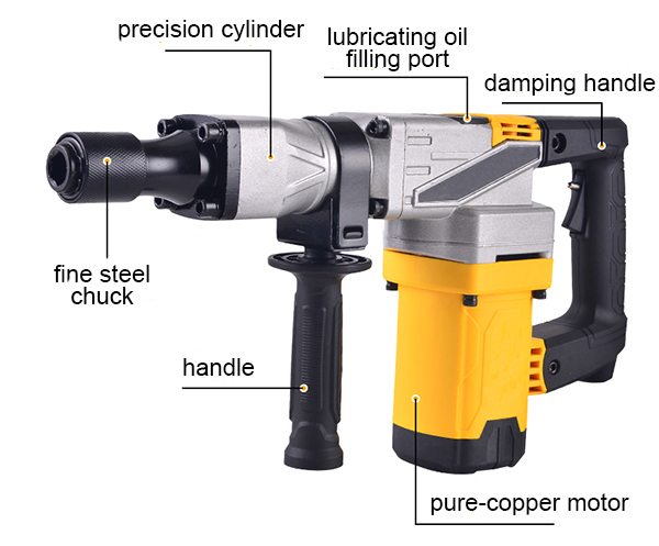 Structure Diagram of 2.2kW 10A Demolition Hammer