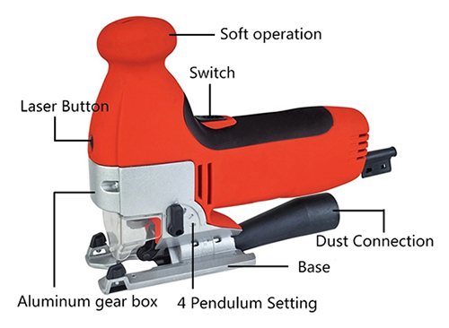 Structure of 3.15 In Electric Jigsaw with Laser, 3.0A