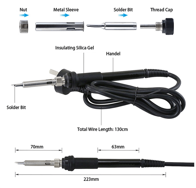 Structure of Electric Solder Iron, 60W, model 102D