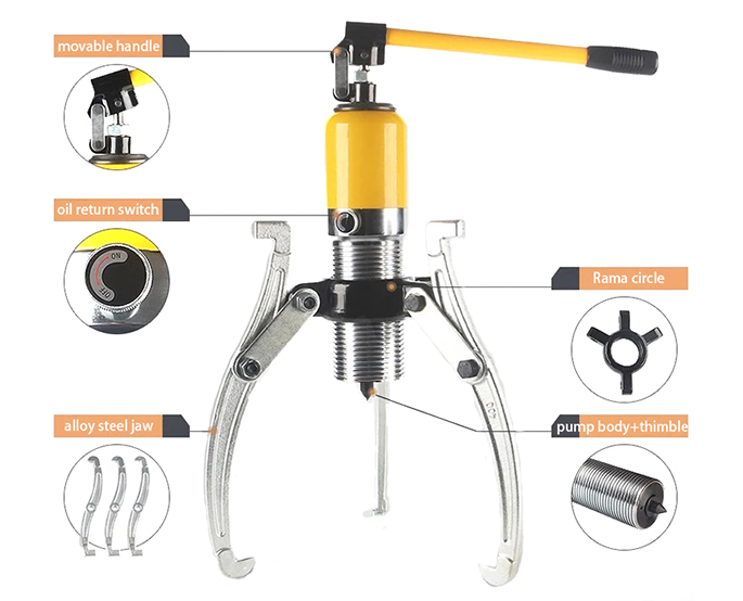 Structure of Heavy-Duty Hydraulic Bearing Puller, 30/50 Ton