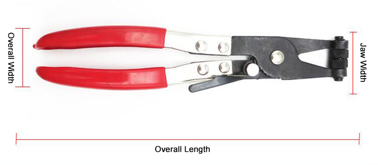 Swivel jaw band clip pliers size
