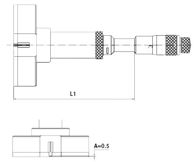 The dimensions of three jaw internal micrometer