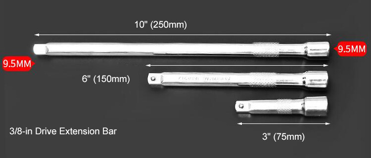 Three eighths inch drive extension bar size