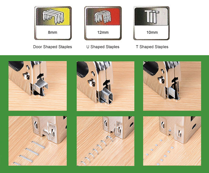 Three Types of Staples for a 3 in 1 Staple Gun