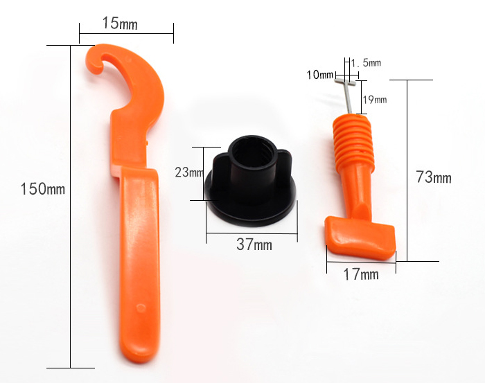 Tile leveling system size