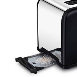 2 slice toaster  crumb tray