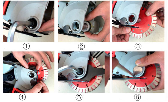 Wall chaser grooving machine 1900w installation of saw blade