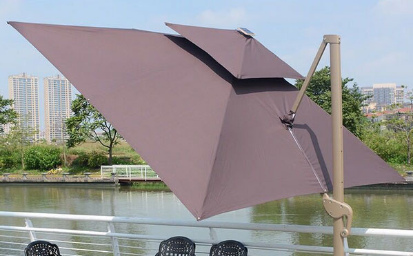 Wind resistant patio umbrella