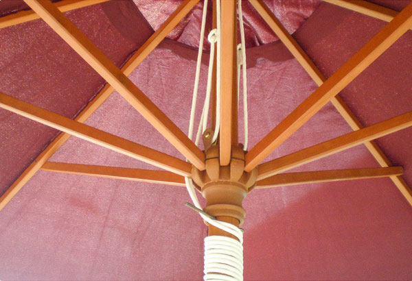 Wood patio umbrella